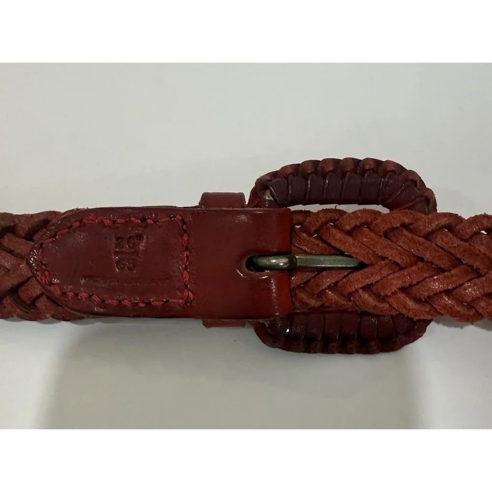 VTG Polo Ralph Lauren Women's Braided Red Leather Belt England Size‎ 1X32.5